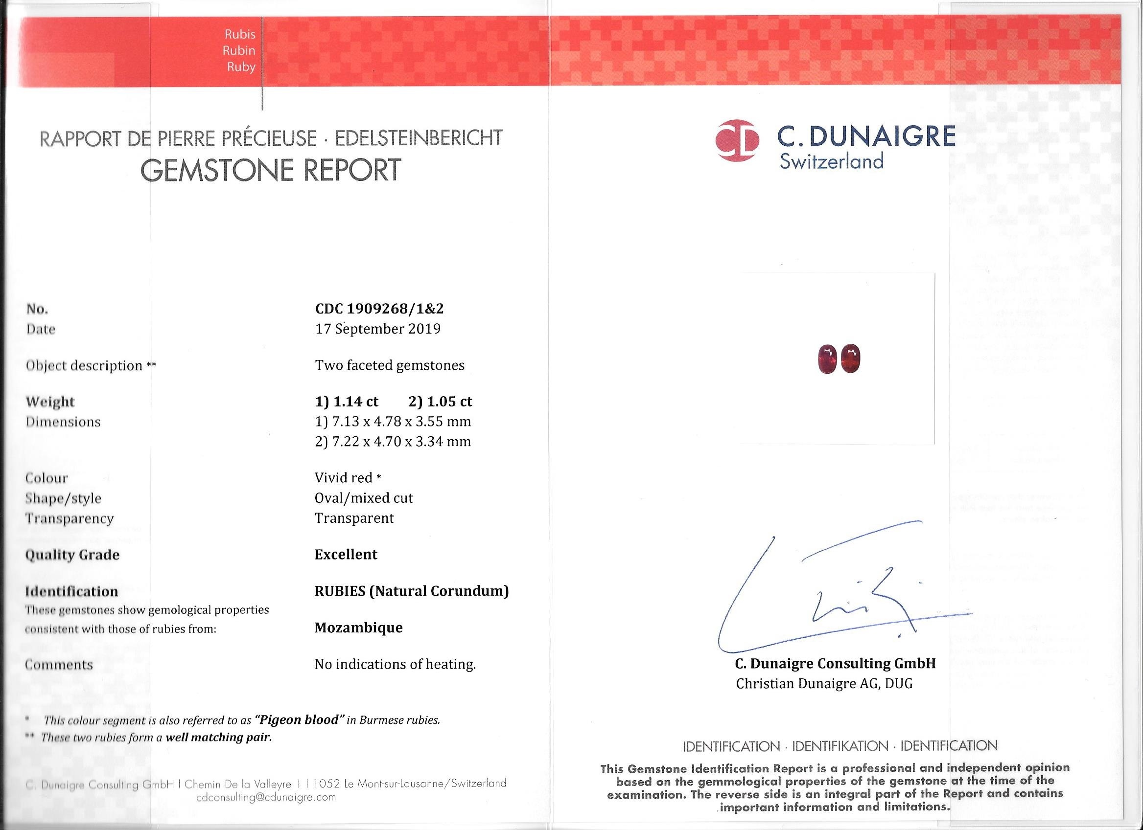 2.19 Ct.Tw. Ruby Pair from Mozambique