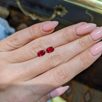 2.19 Ct.Tw.Total Carat Weight Ruby Pair from Mozambique Life Style