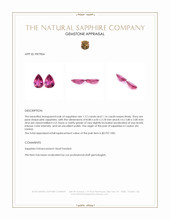 2.28 Ct.Tw.Total Carat Weight Pink Sapphire Pair from Ceylon (Sri Lanka) Appraisal