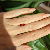 0.57 Ct.Tw.Total Carat Weight Ruby Pair from Mozambique Life Style