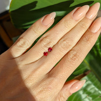 0.57 Ct.Tw.Total Carat Weight Ruby Pair from Mozambique Life Style