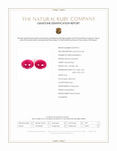 3.16 Ct.Tw.Total Carat Weight Pinkish Red Cabochon Ruby Pair from Mozambique Scan Report