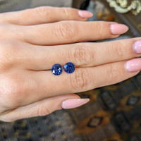 3.07&nbsp;Ct.Tw.Total Carat Weight Blue Sapphire Pair from Ceylon (Sri Lanka) Life Style