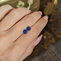 1.59&nbsp;Ct.Tw.Total Carat Weight Blue Sapphire Pair from Ceylon (Sri Lanka) Life Style