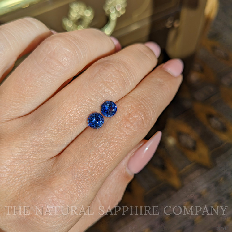 1.59 Ct.Tw. Blue Sapphire Pair from Ceylon (Sri Lanka)