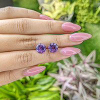 4.29 Ct.Tw.Total Carat Weight Amethyst Pair from Brazil Life Style