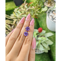 4.65 Ct.Tw.Total Carat Weight Amethyst Pair from Brazil Life Style
