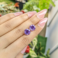 5.15 Ct.Tw.Total Carat Weight Amethyst Pair from Brazil Life Style