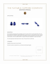 1.34 Ct.Tw.Total Carat Weight Blue Sapphire Pair from Ceylon (Sri Lanka) Appraisal