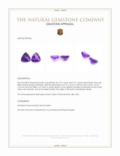 5.08 Ct.Tw.Total Carat Weight Purple Amethyst Pair from Brazil Appraisal