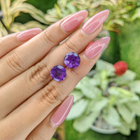 6.69 Ct.Tw.Total Carat Weight Amethyst Pair from Brazil Life Style