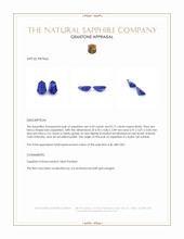 1.40 Ct.Tw.Total Carat Weight Blue Sapphire Pair from Ceylon (Sri Lanka) Appraisal