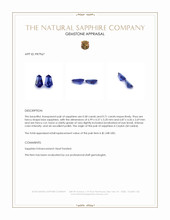 1.29&nbsp;Ct.Tw.Total Carat Weight Blue Sapphire Pair from Ceylon (Sri Lanka) Appraisal