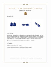 1.68 Ct.Tw.Total Carat Weight Blue Sapphire Pair from Ceylon (Sri Lanka) Appraisal