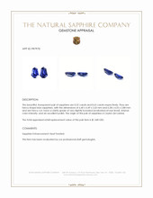 1.14 Ct.Tw.Total Carat Weight Blue Sapphire Pair from Ceylon (Sri Lanka) Appraisal