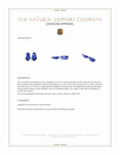0.80 Ct.Tw.Total Carat Weight Blue Sapphire Pair from Ceylon (Sri Lanka) Appraisal