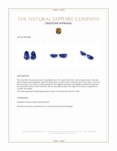 1.51 Ct.Tw.Total Carat Weight Blue Sapphire Pair from Ceylon (Sri Lanka) Appraisal