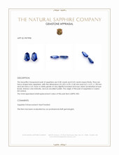 0.83 Ct.Tw.Total Carat Weight Blue Sapphire Pair from Ceylon (Sri Lanka) Appraisal