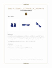 1.23 Ct.Tw.Total Carat Weight Blue Sapphire Pair from Ceylon (Sri Lanka) Appraisal