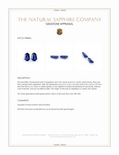 1.00 Ct.Tw.Total Carat Weight Blue Sapphire Pair from Ceylon (Sri Lanka) Appraisal