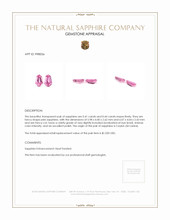 0.85&nbsp;Ct.Tw.Total Carat Weight Pink Sapphire Pair from Ceylon (Sri Lanka) Appraisal