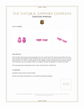 0.75 Ct.Tw.Total Carat Weight Pink Sapphire Pair from Ceylon (Sri Lanka) Appraisal