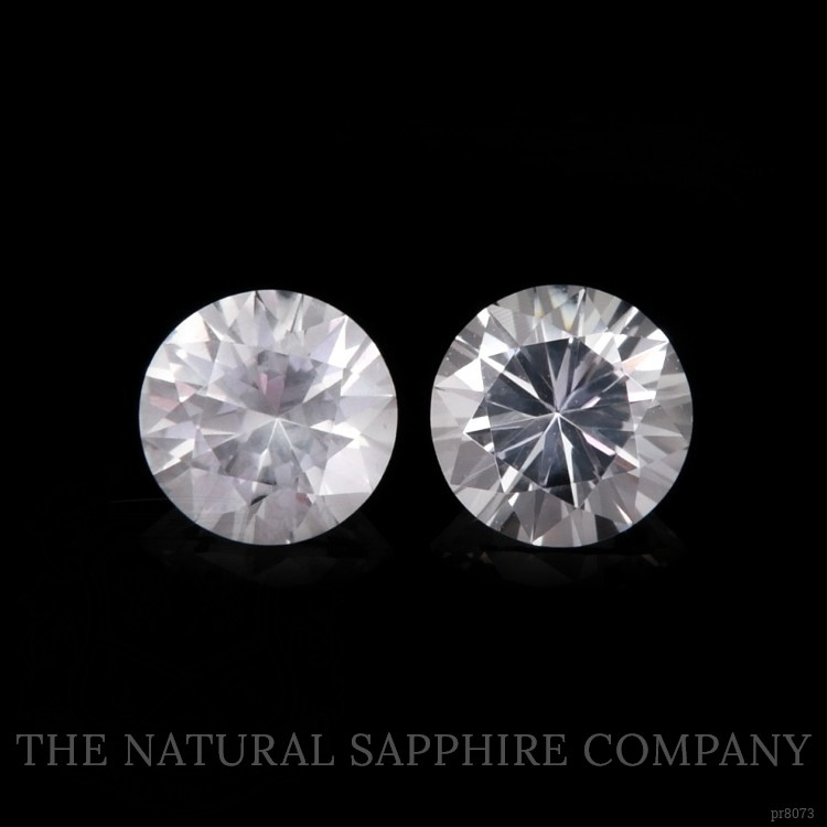 1.06 Ct.Tw. White Sapphire Pair from Ceylon (Sri Lanka)