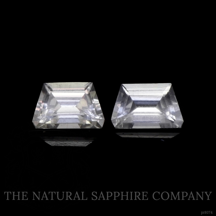 0.69 Ct.Tw. White Sapphire Pair from Ceylon (Sri Lanka)