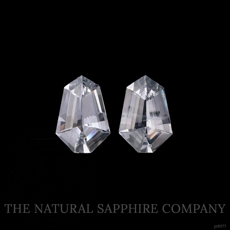 1.14 Ct.Tw. White Sapphire Pair from Ceylon (Sri Lanka)