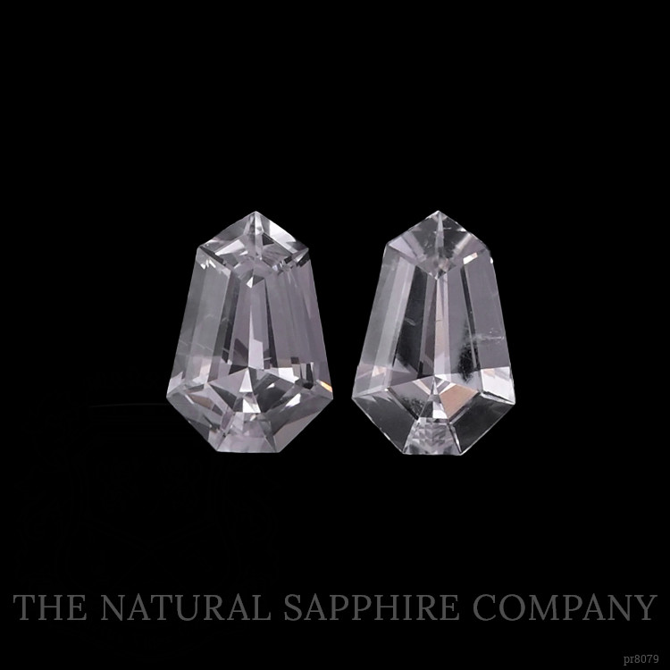 0.89 Ct.Tw. White Sapphire Pair from Ceylon (Sri Lanka)