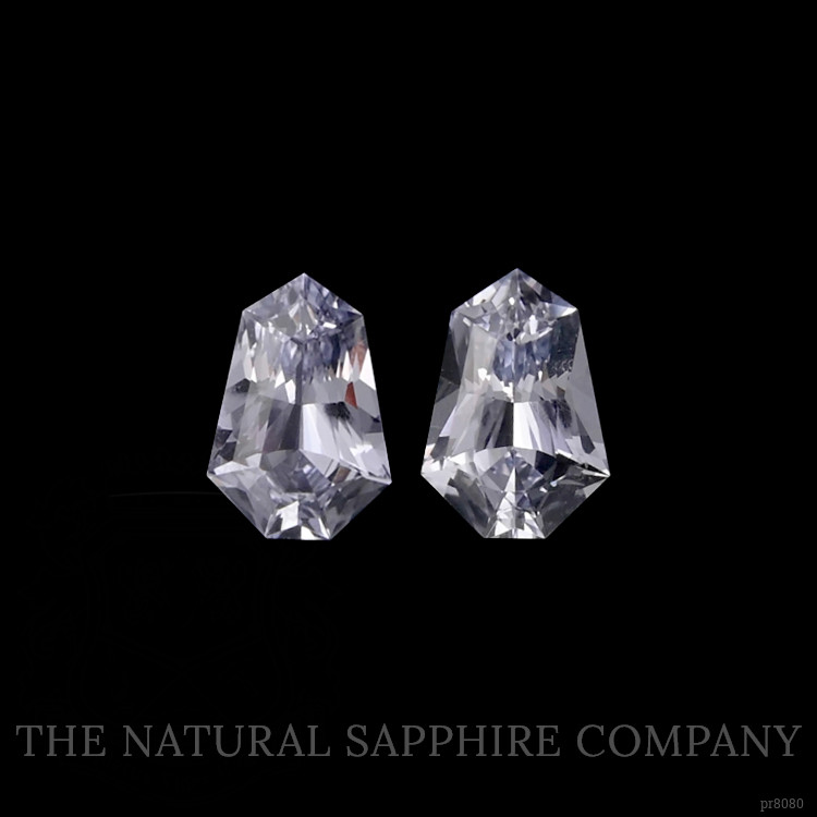 0.85 Ct.Tw. White Sapphire Pair from Ceylon (Sri Lanka)