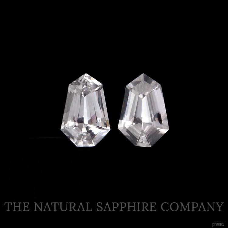 1.15 Ct.Tw. White Sapphire Pair from Ceylon (Sri Lanka)