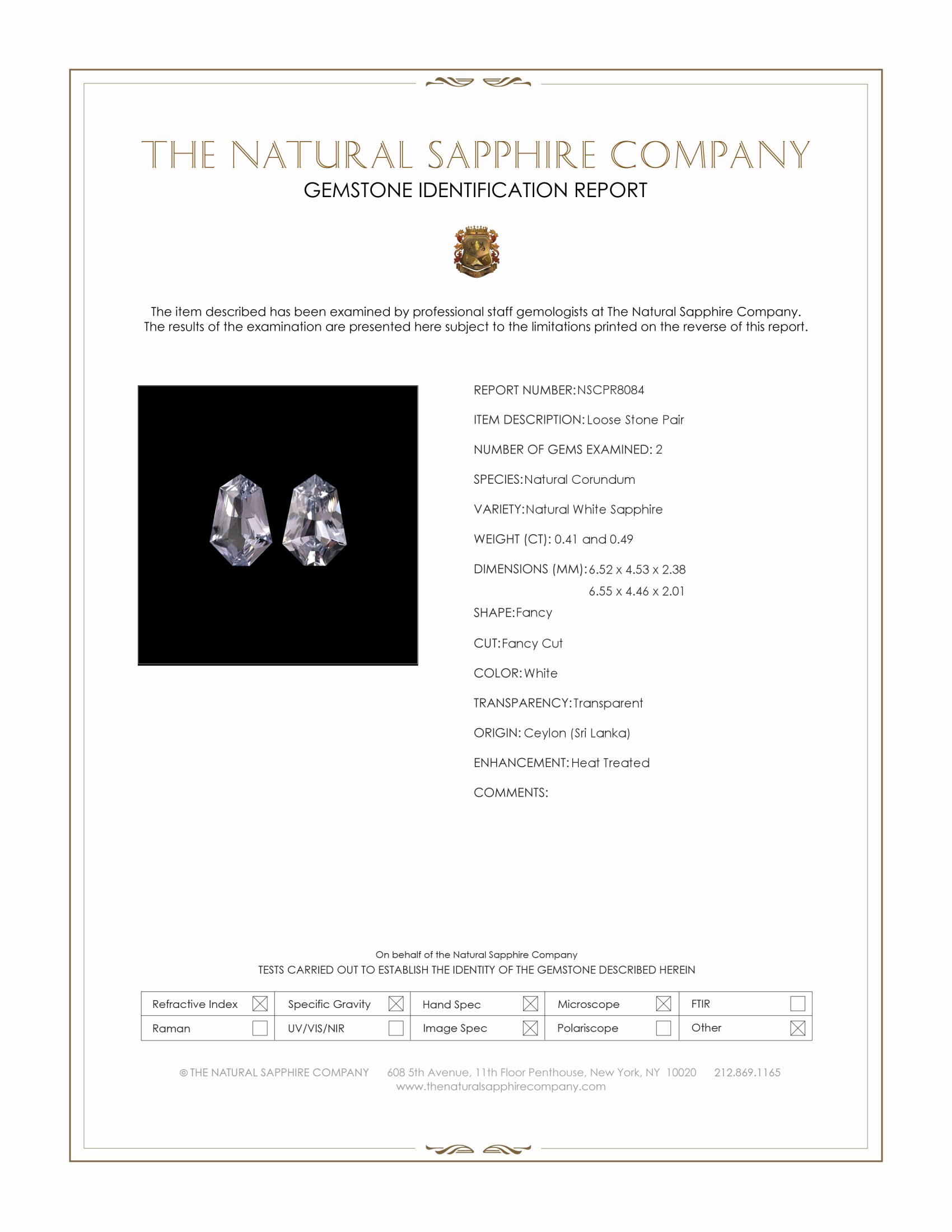0.90 Ct.Tw. Blue Sapphire Pair from Ceylon (Sri Lanka)