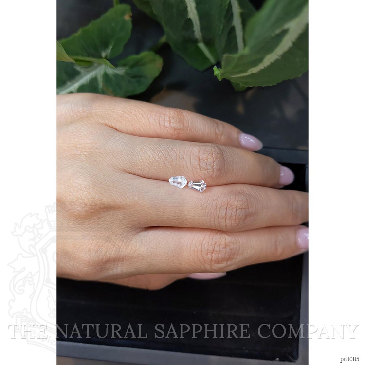 0.95 Ct.Tw. White Sapphire Pair from Ceylon (Sri Lanka)