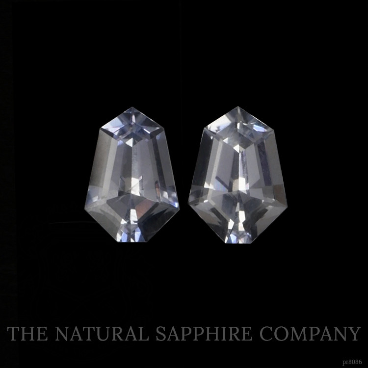 1.37 Ct.Tw. White Sapphire Pair from Ceylon (Sri Lanka)