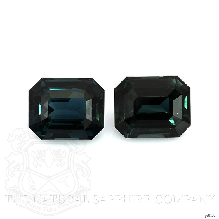 4.20 Ct.Tw. Greenish Blue Sapphire Pair from Ceylon (Sri Lanka)
