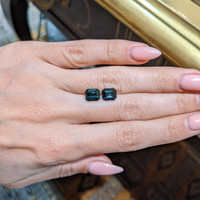 4.20&nbsp;Ct.Tw.Total Carat Weight Greenish Blue Sapphire Pair from Ceylon (Sri Lanka) Life Style