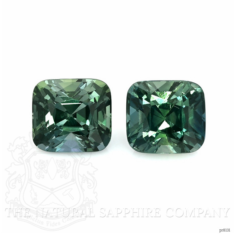 4.04 Ct.Tw. Greenish Blue Sapphire Pair from Ceylon (Sri Lanka)