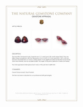4.17 Ct.Tw.Total Carat Weight Red Garnet Pair from Ceylon (Sri Lanka) Appraisal