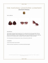 4.68 Ct.Tw.Total Carat Weight Red Garnet Pair from Ceylon (Sri Lanka) Appraisal