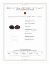 6.17 Ct.Tw.Total Carat Weight Red Garnet Pair from Ceylon (Sri Lanka) Scan Report