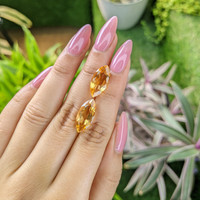 9.38&nbsp;Ct.Tw.Total Carat Weight Citrine Pair from Ceylon (Sri Lanka) Life Style