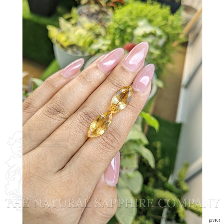 9.09 Ct.Tw. Citrine Pair from Ceylon (Sri Lanka)