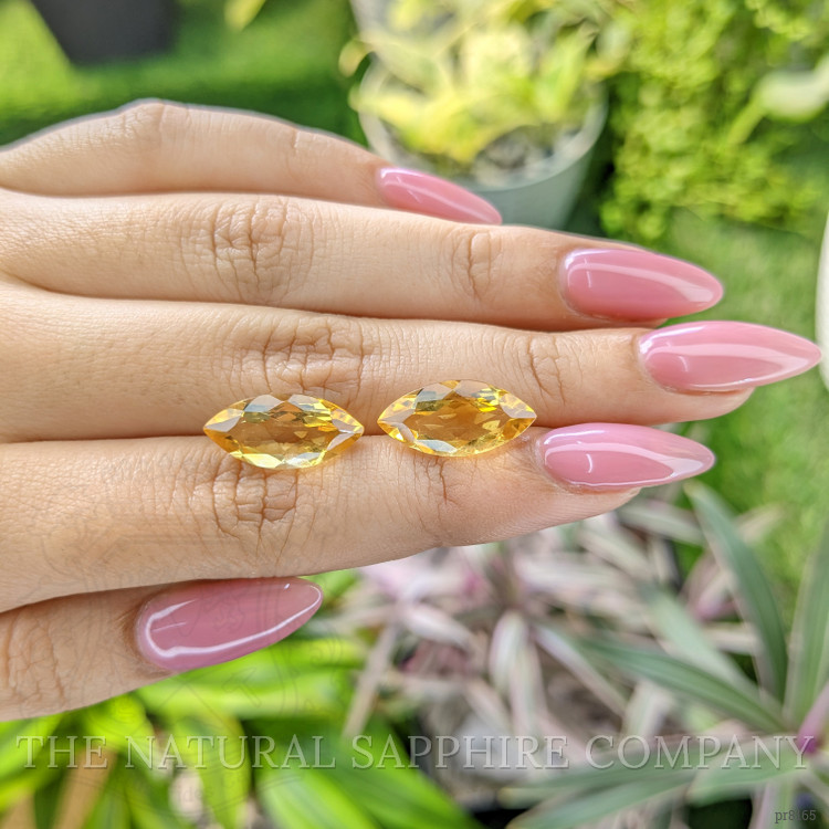 8.51 Ct.Tw. Citrine Pair from Ceylon (Sri Lanka)