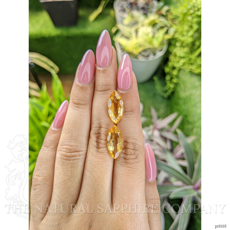 8.51 Ct.Tw. Citrine Pair from Ceylon (Sri Lanka)