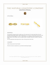 8.16 Ct.Tw.Total Carat Weight Yellow Citrine Pair from Ceylon (Sri Lanka) Appraisal