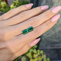 3.35 Ct.Tw.Total Carat Weight Emerald Pair from Zambia Life Style
