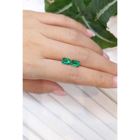 2.04 Ct.Tw.Total Carat Weight Emerald Pair from Zambia Life Style