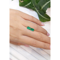 2.04&nbsp;Ct.Tw.Total Carat Weight Emerald Pair from Zambia Life Style