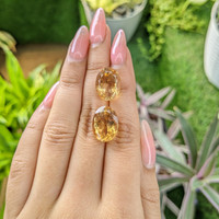 18.22&nbsp;Ct.Tw.Total Carat Weight Citrine Pair from Ceylon (Sri Lanka) Life Style